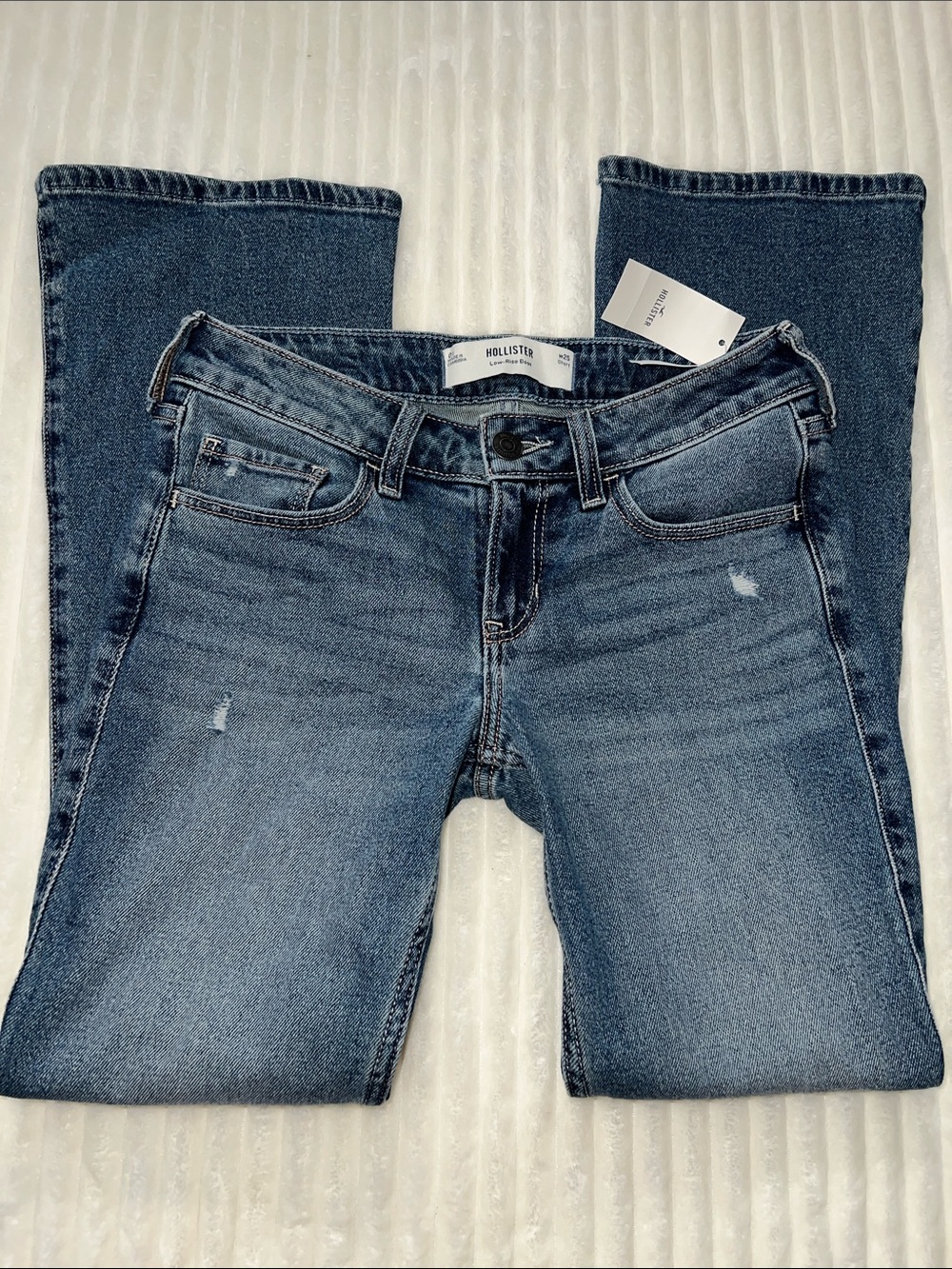 Hollister Women's Dark Blue low rise Boot Cut Jeans